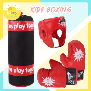 สินค้า (ส่งจากไทย)-🥊 ชุดนวมชกมวยเด็ก กระสอบทราย พร้อมนวมชกมวย เฮดการ์ด