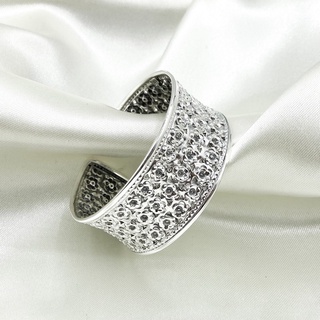 DSP กำไลเงินลายดอกพิกุลล้วน ฉลุลายดอกไม้ พิกุลทรงอานม้า กำไลเงินแท้ 925 : DSP 925 Sterling Silver Cuff Bangle [GSPP0127]