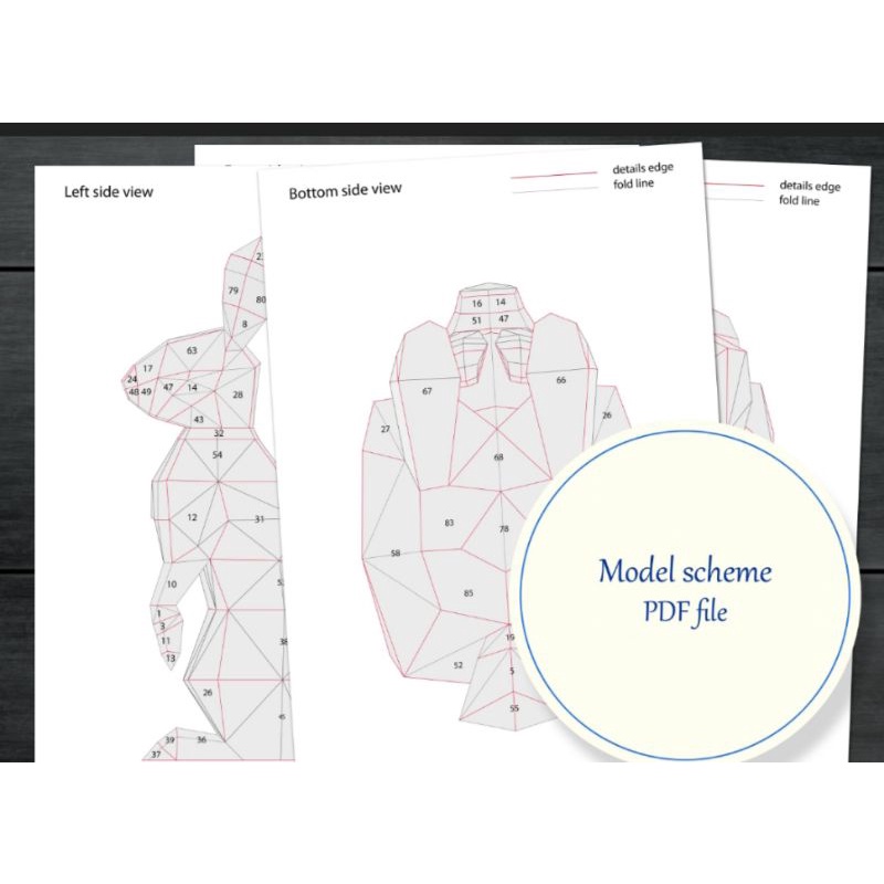 โมเดลกระดาษ3มิติกระต่าย-papercraft-rabbit-3d
