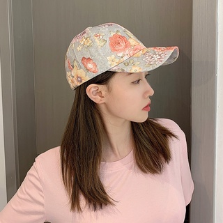 หมวกเบสบอล กันแดด ลายดอกไม้ เข้ากับทุกการแต่งกาย เหมาะกับฤดูใบไม้ผลิ และฤดูร้อน สไตล์ชนเผ่า แฟชั่นเรโทร สําหรับผู้หญิง