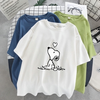 Tเสื้อยืดผู้หญิง2021ฤดูร้อนใหม่ Snoopy เสื้อหลวมบาง