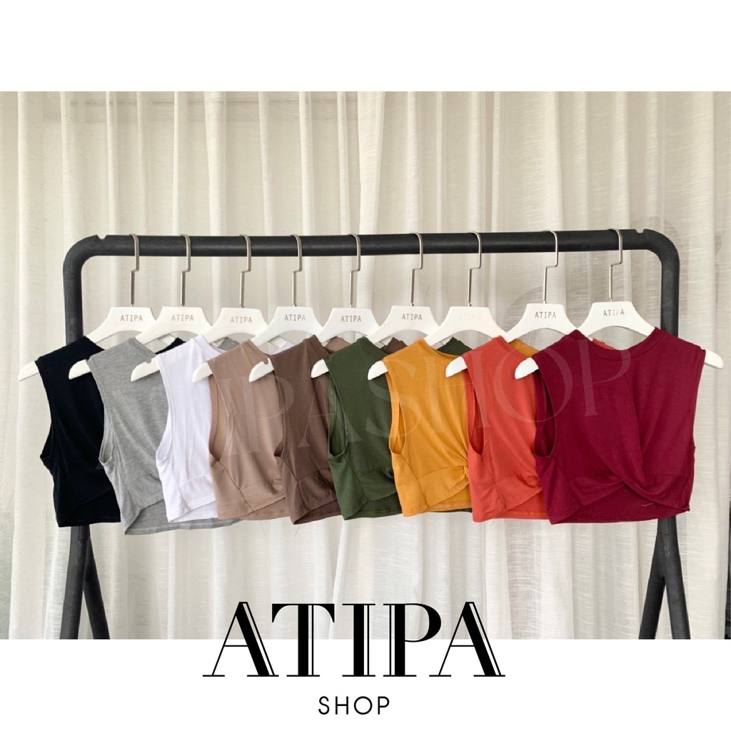 atipashop-ruby-tank-top-เส้อกล้าม-ครอป-แบบแขนกุด-มีม้วนด้านหน้า