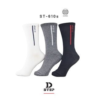 DSTEP ถุงเท้าข้อยาว Cotton บางเรียบ Cotton เสริมแถบกันลื่น  / ST-610s