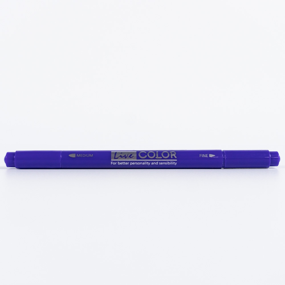 monami-live-color-27-purple-ปากกาสีน้ำ-ชนิด-2-หัว-สีม่วง-ของแท้