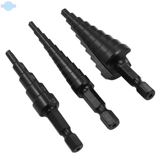 Step Drill Bit Highly Polished Nitrogen Coated 3 Sided Shanks Design Black(in stock）