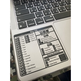 สติ๊กเกอร์ใส คีย์ลัด (Shortcut Keys) ติด macbook