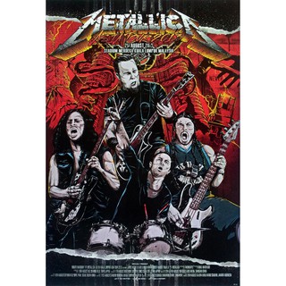 โปสเตอร์ รูปวาด กราฟฟิก คอนเสิร์ต วง ดนตรี เฮฟวีเมทัล เมทัลลิกา METALLICA POSTER 24”x35” นิ้ว American Heavy Metal Rock