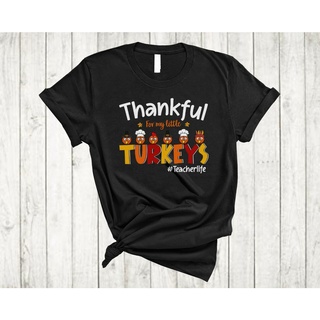 เสื้อยืด ลาย Thankful For My Little Turkeys ของขวัญวันขอบคุณพระเจ้า สําหรับคนรักตุรกี ฮิปสเตอร์S-5XL