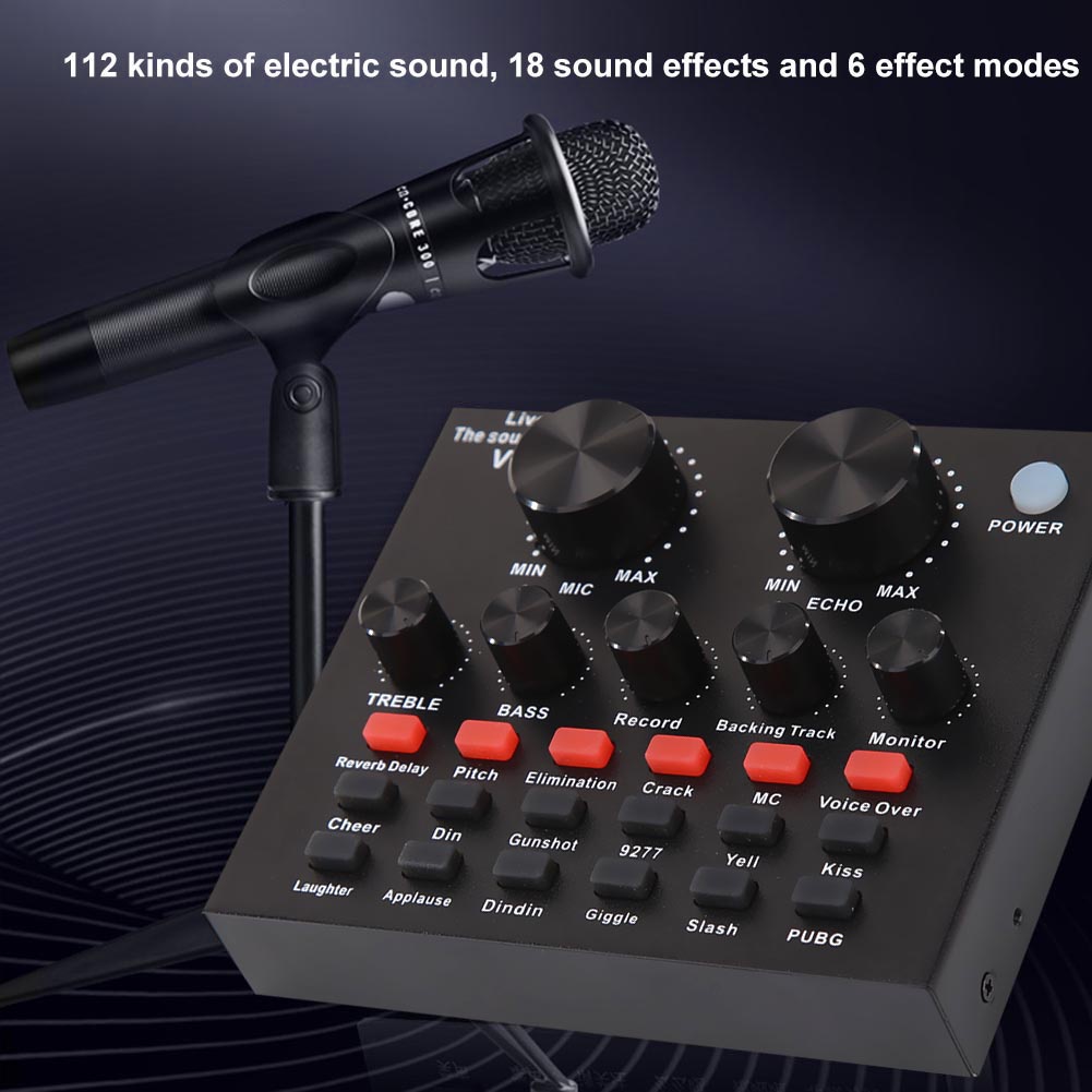 ภาพสินค้า️  พร้อมจัดส่ง ️ซาว์นการ์ดแปลงสัญญาณเสียง V8 Live Stream audio interface External Audio Mixing Sound Card จากร้าน x_j_store บน Shopee ภาพที่ 5