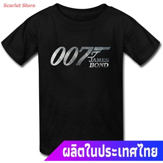 Scarlet Store เสื้อยืดเจมส์บอนด์เสื้อยืดยอดนิยม Hera-Boom Youths Movies 007 James Bond T-Shirts Black James Bond Mens