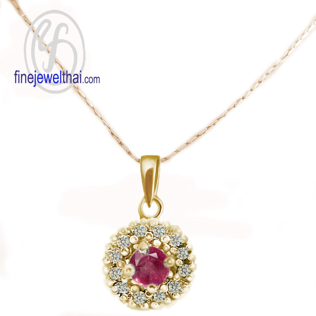 finejewelthai-จี้ทับทิม-ทับทิม-จี้พลอย-พลอยประจำเดือนเกิด-ruby-silver-pendant-birthstone-p1081rb00e