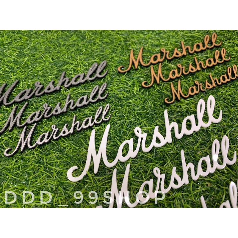 โลโก้-marshall-เหมือนแท้-ติดตู้ลำโพง-diy-ติดตู้แอมป์กีต้าร์-logo-มาแชล-สีเหมือนแท้