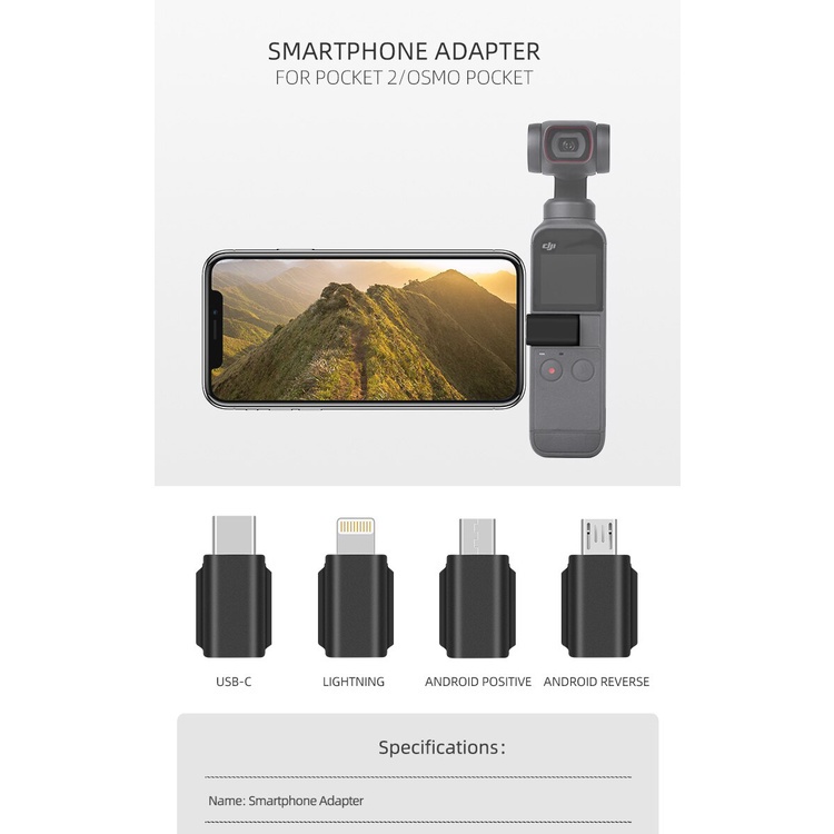 ภาพสินค้าอะแดปเตอร์สมาร์ทโฟน สําหรับ DJI Pocket 2 กระเป๋า IOS Lightning Micro USB-C Android จากร้าน 3cboutique.th บน Shopee ภาพที่ 6