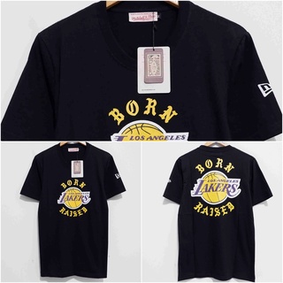 เสื้อยืด พิมพ์ลาย VINTAGE BORN RAISED LOS ANGELES LAKERS NBA TEAM BASKETBALL JUMBO SIZE ขนาดใหญ่