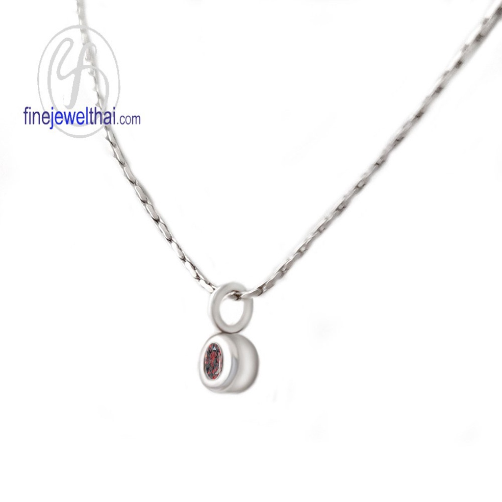 finejewelthai-จี้โกเมน-โกเมน-จี้เงินแท้-พลอยประจำเดือนเกิด-garnet-silver-pendant-birthstone-p1132gm00