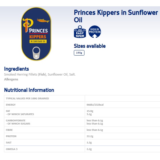 princes-เนื้อปลาเฮอริ่งรมควัน-คิปเปอร์-แช่น้ำมันดอกทานตะวัน-ชุดละ-10-กระป๋อง-กระป๋องละ-190-กรัม-princes-kipper-fillet