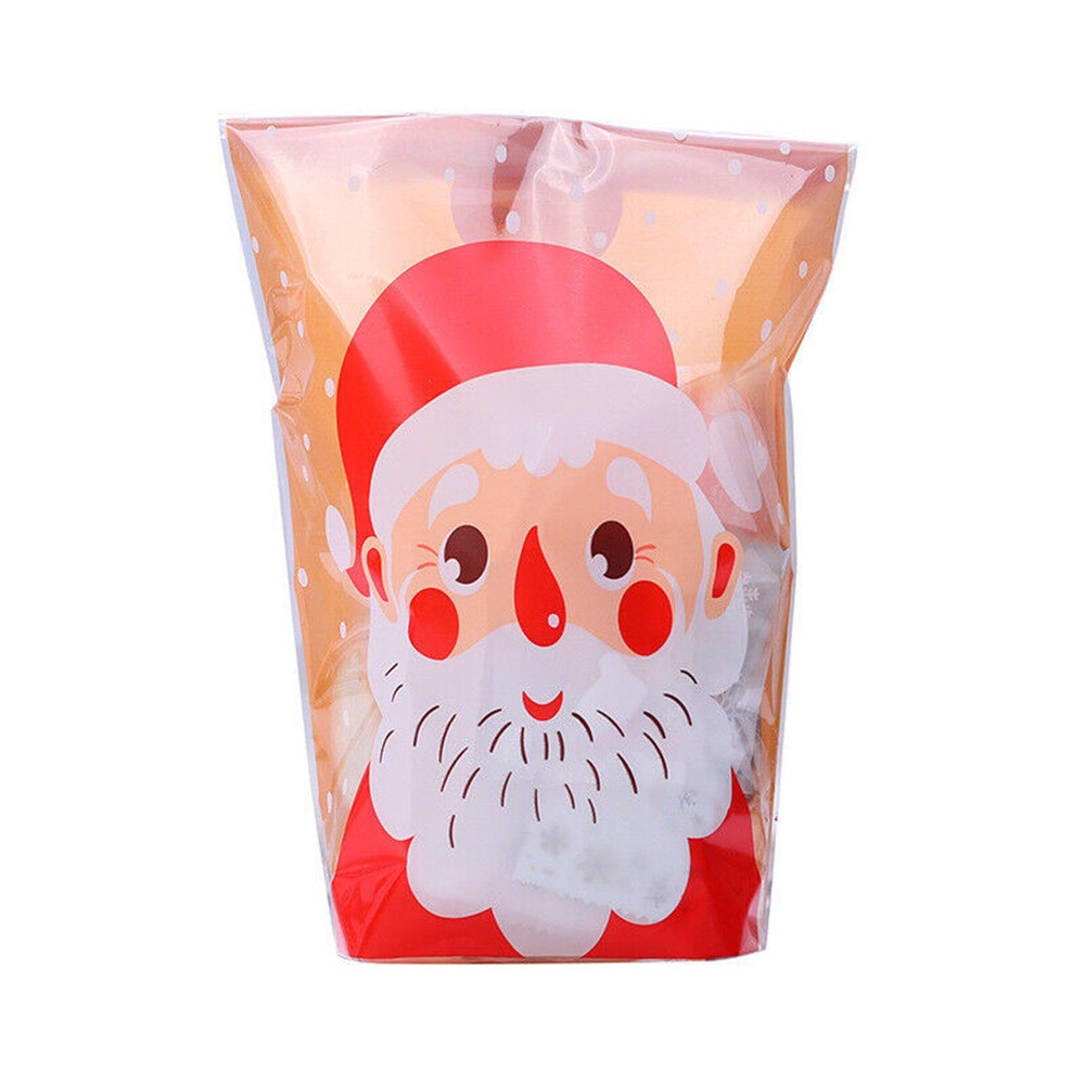 ถุงกระดาษแก้วถุงขนมคุกกี้ซานตาคริสต์มาส-diy-100-ชิ้น