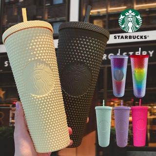 Ins Style Limited Starbucks ถ้วยแก้วน้ําประดับเพชร <Cynt>