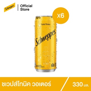 ชเวปส์ มิกเซอร์ โทนิค 330 มล. 6 กระป๋อง Schweppes Mixer Tonic Water 330ml Pack 6