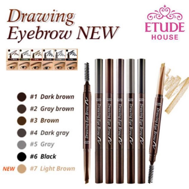 ภาพสินค้าEtude House Drawing Eye Brow ดินสอเขียนคิ้ว เพิ่มปริมาณ 30% ดินสอ เนื้อครีมอัดแท่ง / Eyeliner Lameila no.1023 สีดำ จากร้าน newfaces บน Shopee ภาพที่ 1