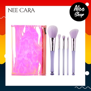 NEE CARA SET BRUSH 5 PIECE(N828) ชุดแปรงแต่งหน้า 5ชิ้นพร้อมกระเป๋าเก็บ