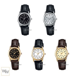 สินค้า [ใส่โค้ดลดเพิ่ม] ของแท้ นาฬิกาข้อมือ Casio ผู้หญิง รุ่น LTP-V001 (สายหนัง) พร้อมกล่อง