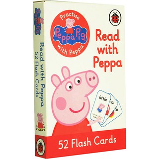 (ใช้โค้ดรับcoinคืน10%ได้) พร้อมส่ง *ลิขสิทธิ์แท้ Original* Peppa Pig Flash Cards ( 52 double-side flash cards) แฟลชการ์ด 52 ใบ รวม 100 คำ กระดาษแข็ง