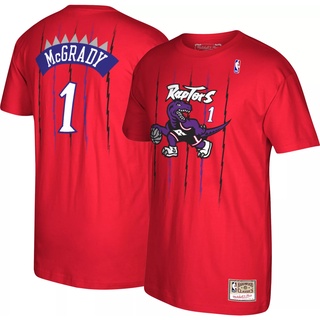 ราคาเสื้อยืด ลายบาสเก็ตบอล NBA Toronto RAPTORS Hardwood Clic Edition Tracy McGrady สีแดงS-3XL