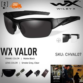 แว่นตาWileyX รุ่น Valor ชุดสองเลนส์สุดคุ้ม มีเลนส์ดำ และเลนส์ใสสบาย น้ำหนักเบา เปลี่ยนเลนส์ง่าย