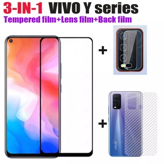 ภาพหน้าปกสินค้า3in1 Vivo Y21T Y33T Y01 Y21 Y33S ฟิล์มเลนส์กล้อง + ฟิล์มกระจกเต็มจอ+ ฟิล์มหลัง ฟิล์มกันกระแทกขอบดำ ที่เกี่ยวข้อง