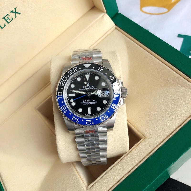 พรี-rolex-gmt-126719blro-ผู้ชาย-ผู้หญิง-นาฬิกาแฟชั่น-นาฬิกาแบรนด์เนม-เงิน40mm