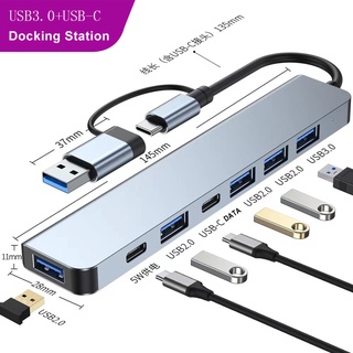 ฮับ Usb C 2in1 เป็น Usb 3.0 SD TF หลายพอร์ต สําหรับอ่านแล็ปท็อป แท็บเล็ต สมาร์ทโฟน Typec