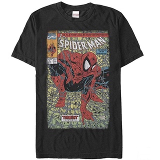 100%cotton เสื้อยืดผู้ชายแฟชั่น Mens Marvel Spider-Man Legend Of Arachknight T-Shirt men เสื้อ ยืด ผู้ชาย คอกลม โอเวอร์