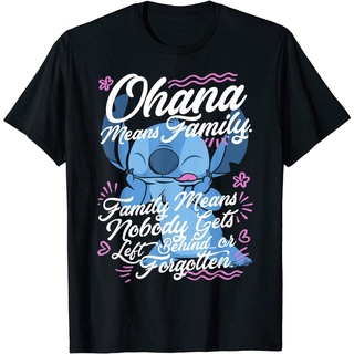 เสื้อยืดผ้าฝ้ายพิมพ์ลาย ไอเทมเด็ด!!เสื้อยืด พิมพ์ลาย Stitch Day Ohana Means Family สําหรับผู้ชาย ครอบครัว