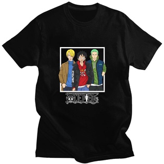 เสื้อยืดแขนสั้นลําลอง ผ้าฝ้าย ทรงหลวม พิมพ์ลายการ์ตูนอนิเมะ One Piece Roronoa Zoro Luffy Youth แฟชั่นฤดูร้อน สําหรับผู้ช