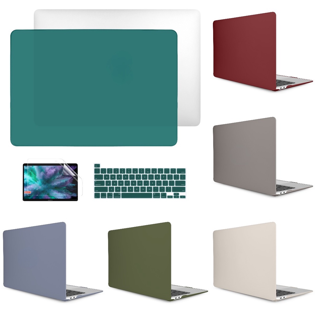 3in1-เคสพลาสติกแข็ง-พร้อมที่ครอบคีย์บอร์ด-สําหรับ-macbook-pro-m2-m1-a2338-2020-air13-m1-a2337-a2179-a1932-a1706-a1708-a2159