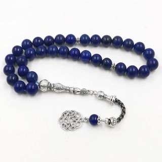 Tasbih สร้อยข้อมือ ประดับลูกปัด หินอัญมณี Lapis lazuli สไตล์อิสลาม มุสลิม สําหรับผู้ชาย