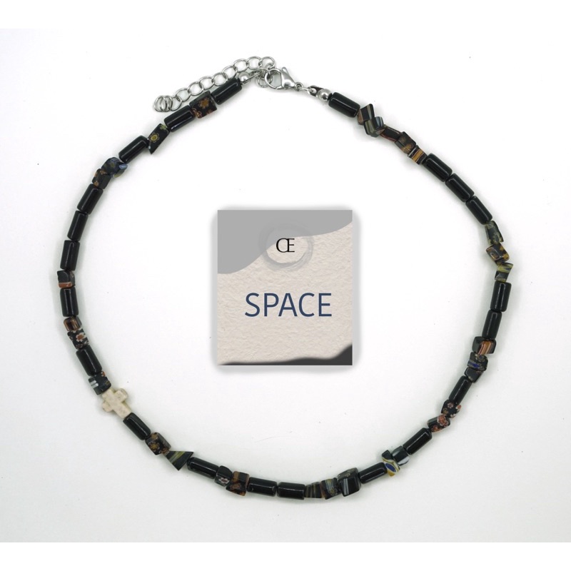 choker-space-handmade-สร้อยคอหิน-สร้อยคอลูกปัด-สร้อยคอhandmade-สร้อยคอสีดำ