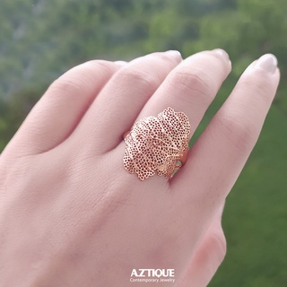 Aztique แหวน ปะการัง Coral  Ring Handmade Adjustable Ring Jewelry Gifts vs