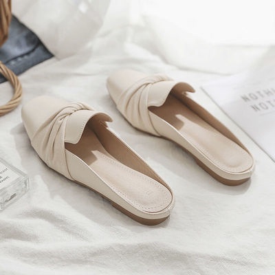 hot-sale-slippers-women-2022-new-lazy-net-red-baotou-half-drag-flat-bottom-outer-wear-fashion-versatileรองเท้าแตะ