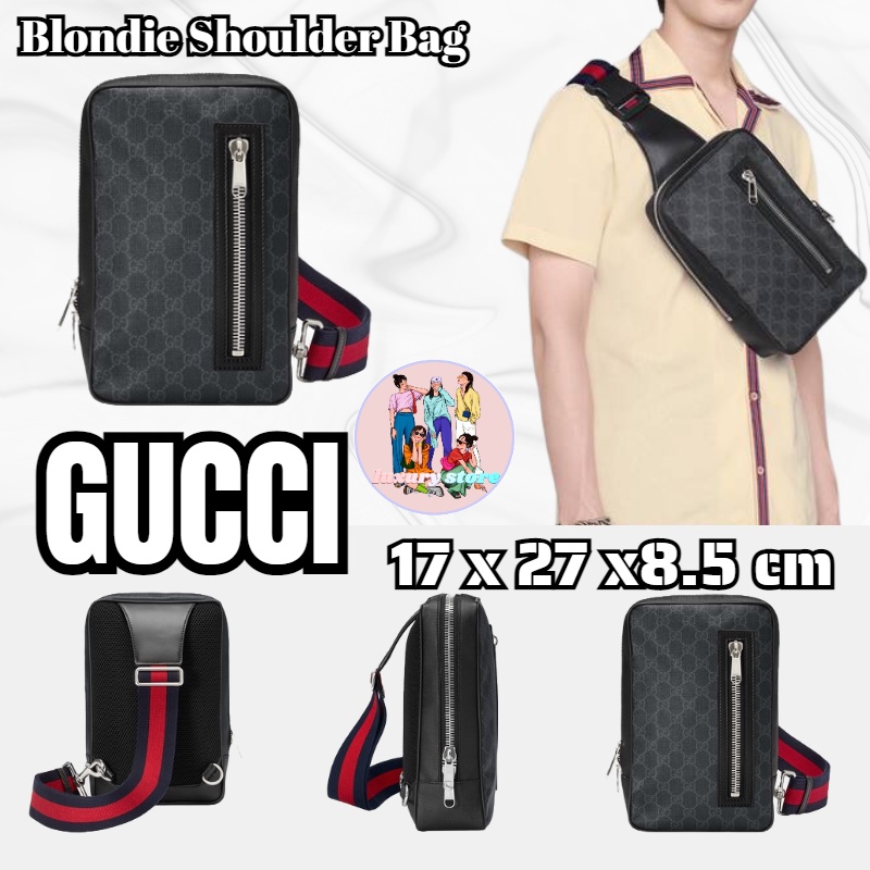 gucci-gg-supreme-กระเป๋าเข็มขัดผ้าแคนวาส-กระเป๋าโทรศัพท์มือถือ