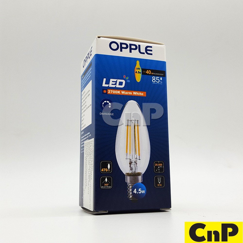 opple-หลอดไฟ-led-หลอดจำปา-หรี่แสง-4-5w-dim-แสงเหลือง-warm-white