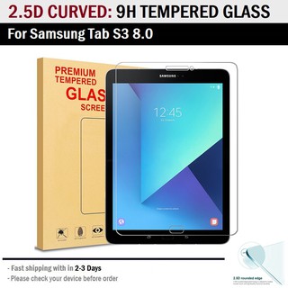 ฟิล์ม กันรอย กระจก นิรภัย เต็มจอ เก็บขอบแนบสนิท for Samsung Tab S3 8.0 Premium Tempered Glass 9H 2.5D
