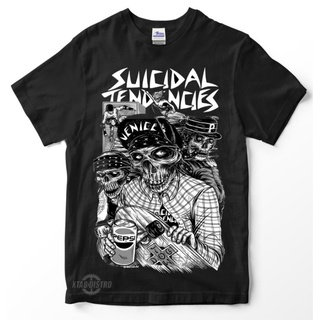 เสื้อยืดผ้าฝ้ายเสื้อยืดลําลอง แขนสั้น พิมพ์ลาย Suicidal tendencies VENICE BAND สไตล์พังก์ สําหรับผู้ชายL XL  XXL 3XL