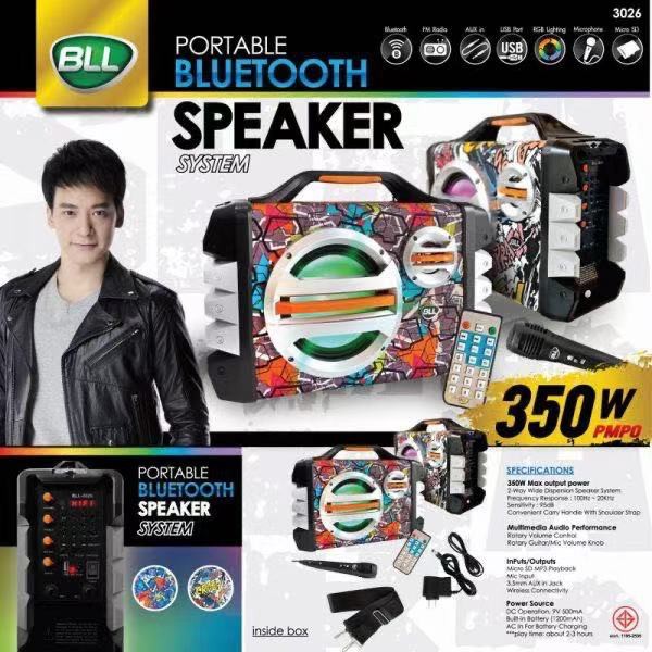 bll-3026-portable-speaker-system-350w-ลำโพงเสียงดี-พร้อมไมค์