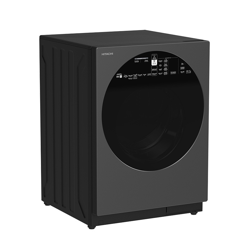 hitachi-เครื่องซักผ้า-front-loading-รุ่นbd-d100xgv-ซัก-10-กก-อบ-7-กก-สี-mauve-gray-แถมฟรีผ้าคลุมเครื่องซักผ้า