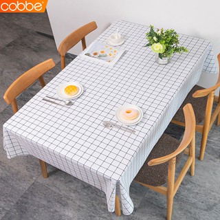 Cobbe ผ้าปูโต๊ะ Table cloth ผ้าคลุมโต๊ะ ลายตาราง มี 2 ขนาด มี 4 สี ผ้าปูโต๊ะอาหาร กันน้ำและน้ำมัน ทำความสะอาดง่าย