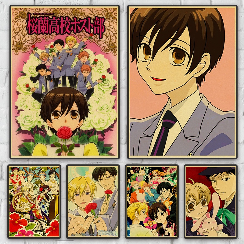 โปสเตอร์กระดาษคราฟท์-พิมพ์ลายการ์ตูนอนิเมะญี่ปุ่น-ouran-high-school-host-club-สําหรับตกแต่งผนังบ้าน-ห้อง