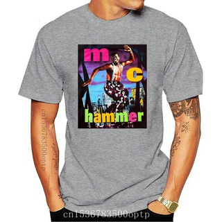 ROUND คอลูกเรือเสื้อยืดผู้ชาย MC HAMMER สกรีนลายดาว แร็ป ฮิปฮอป usa ขนาด-4XL