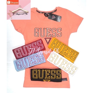 [S-5XL] Gues-3 เสื้อยืด ผ้าฝ้าย พิมพ์ลายตัวอักษร GUESS สําหรับผู้หญิง